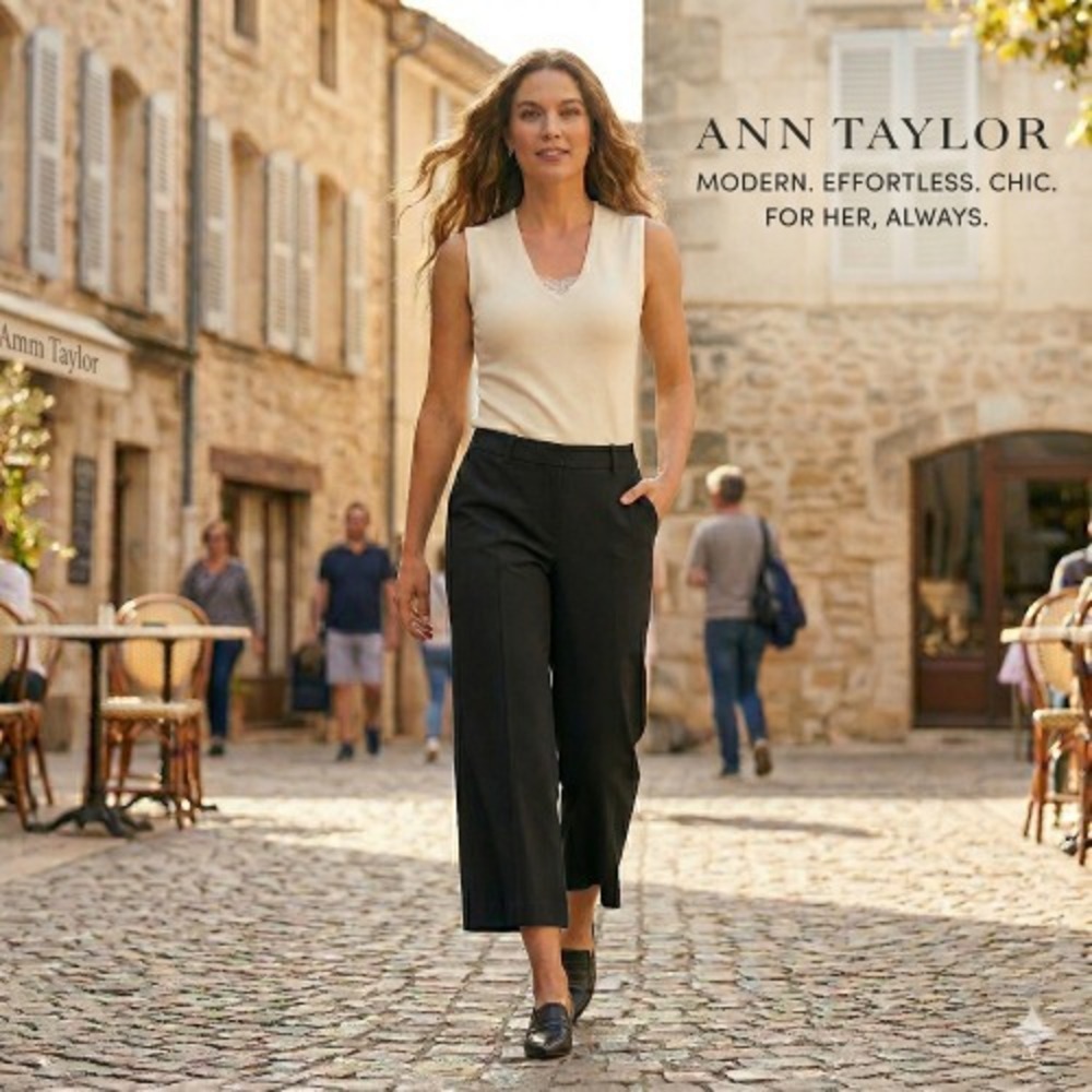Ann Taylor Women's Black Wide Leg Gaucho Culotte Pants 6P